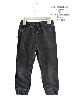 Joe Fresh Black Joggers 3T